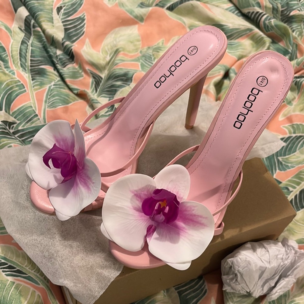 Pink Floral orchid Women's Heels